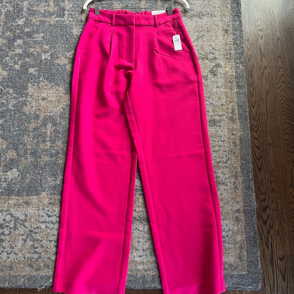 Taylor Wide Leg Trouser in Bright Pink